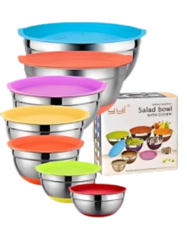 Set de Bowls de Aluminio con Tapa x 7