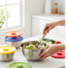 Set de Bowls de Aluminio con Tapa x 7