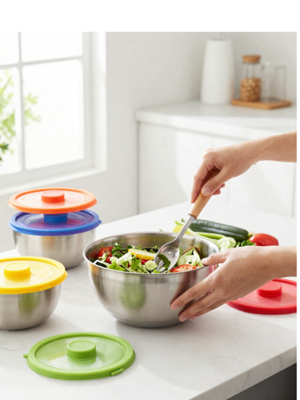 Set de Bowls de Aluminio con Tapa x 7
