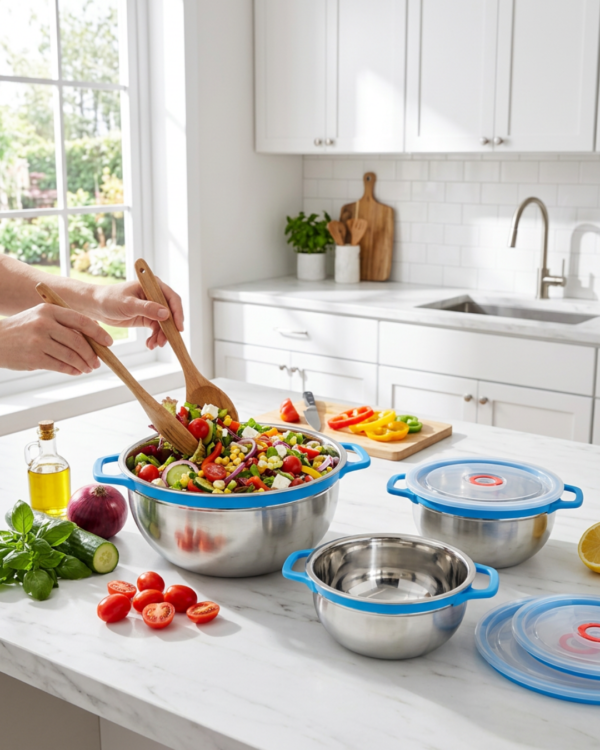 Set Bowl Food con tapa x3 piezas
