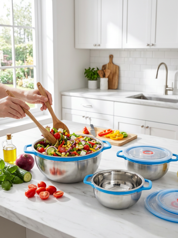 Set Bowl Food con tapa x3 piezas